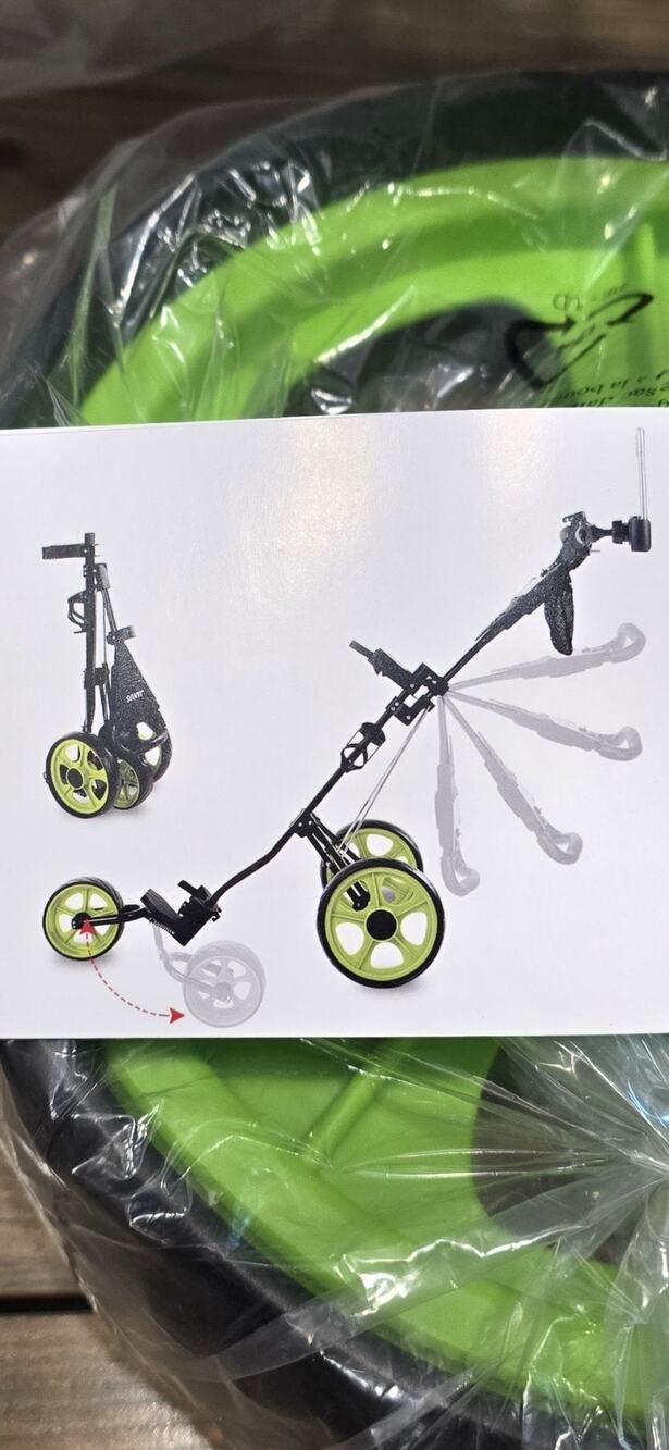 JANUS Golf Push Cart 3 Wheel, Foldable with One-Click Folding